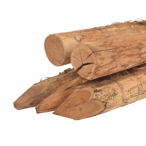 Robinia paal geschild en gepunt kop diameter 12 14cm